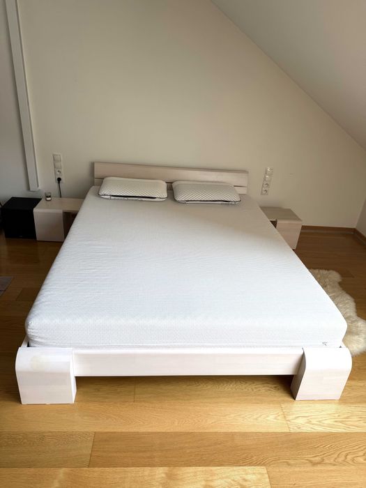 ŁÓŻKO KOMODA Zestaw mebli do sypialni – drewno dębowe SETI (THE BEDS)