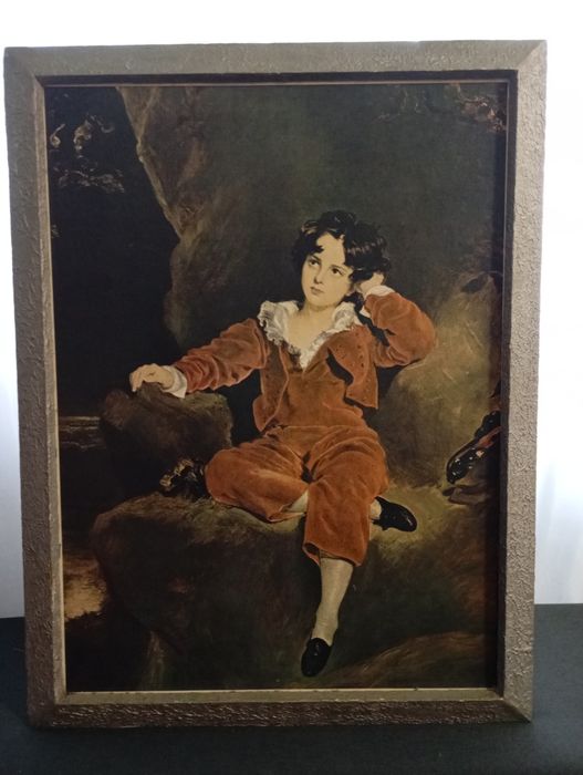 Quadro rapaz de vermelho