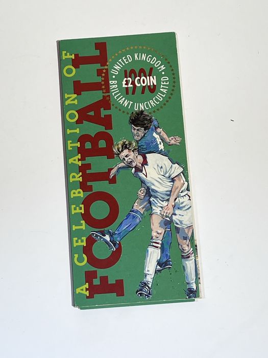 Moeda £2 Royal Mint 1996 Euro 96 Football BU (Brilliant Uncirculated) + Folheto