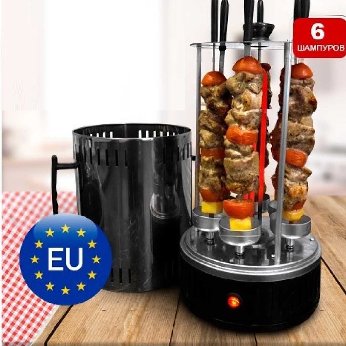 Электрошашлычница Crownberg CB 7416 шашлычница 6 шампуров, нержавейка