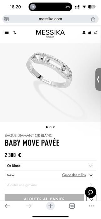 Золотое кольцо Baby move pave с бриллиантами 0.25ct