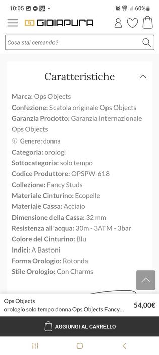 Nowy elegancki zegarek OPS Objects pudełko certyfikat