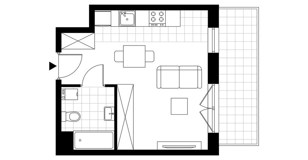 1-pokojowe mieszkanie 26m2 + balkon Bez Prowizji