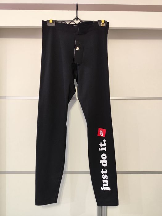 Czarne sportowe legginsy nike just do it. S bawełniane