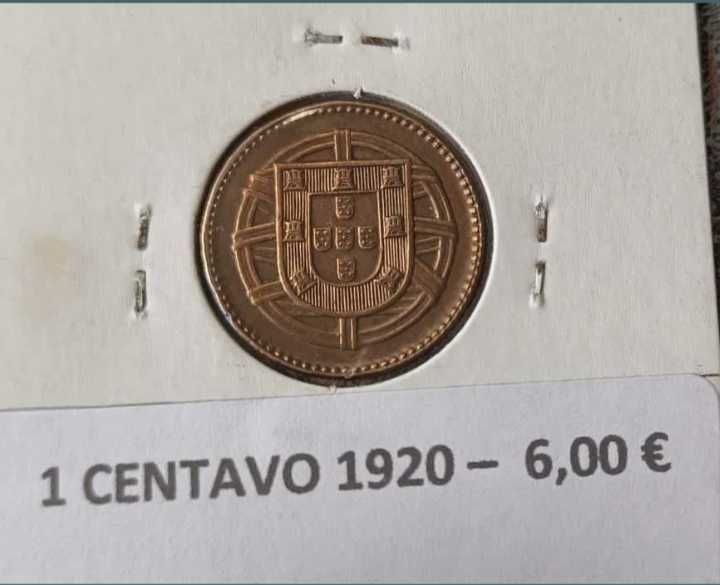 4 Moedas de 1 Centavo da 1ª República Portuguesa ( Bronze )