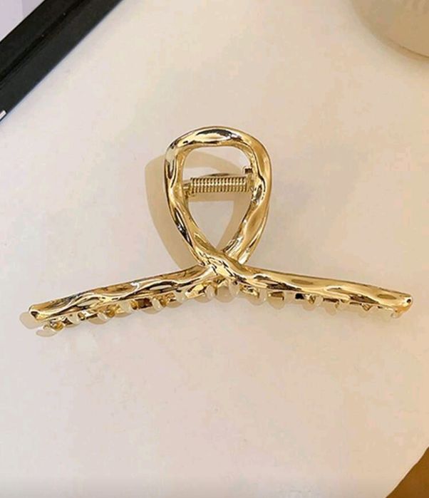 Klamra do włosów złota pofalowana