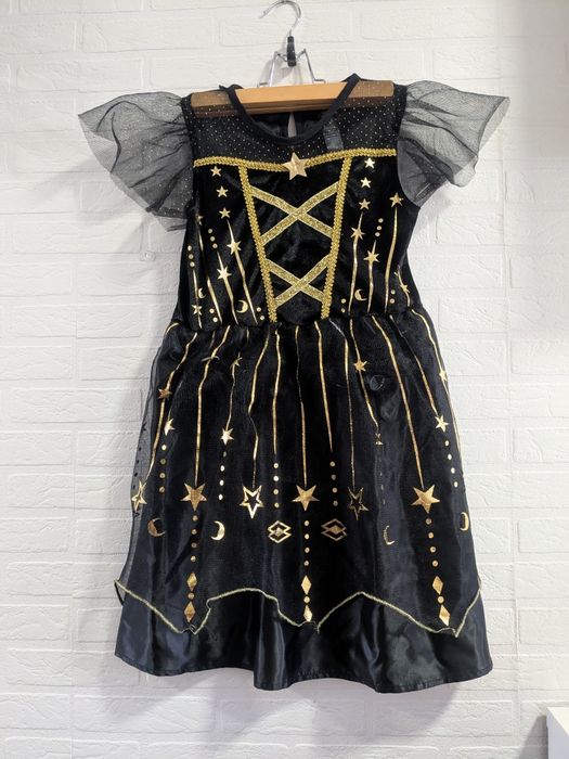 Świecąca sukienka LED George 122/128 cm Gwiazdki Bal Przebranie Nowa