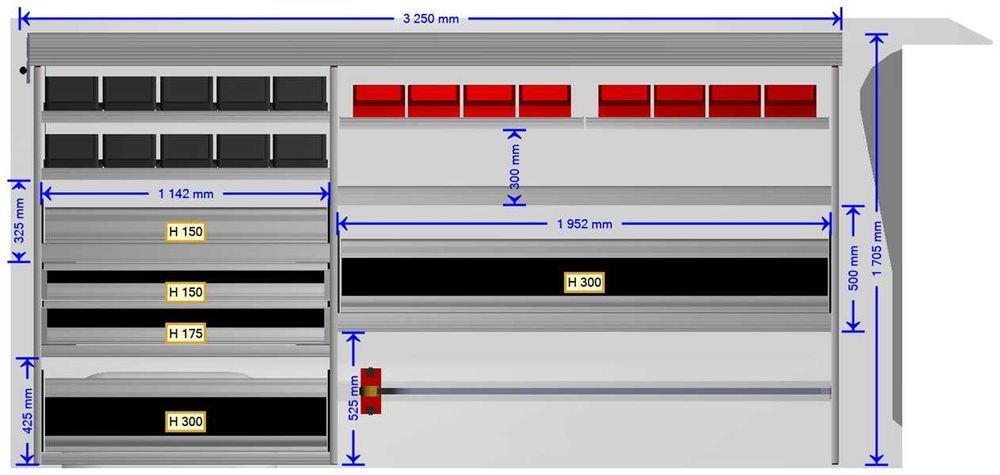 Zabudowa warsztatowa serwisowa GEMA® Renault Master