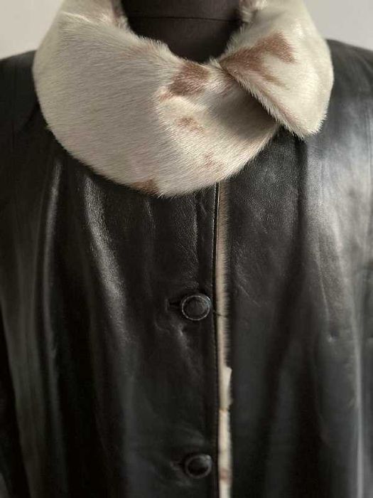 Шкіряне пальто плащ великий розмір 64-66