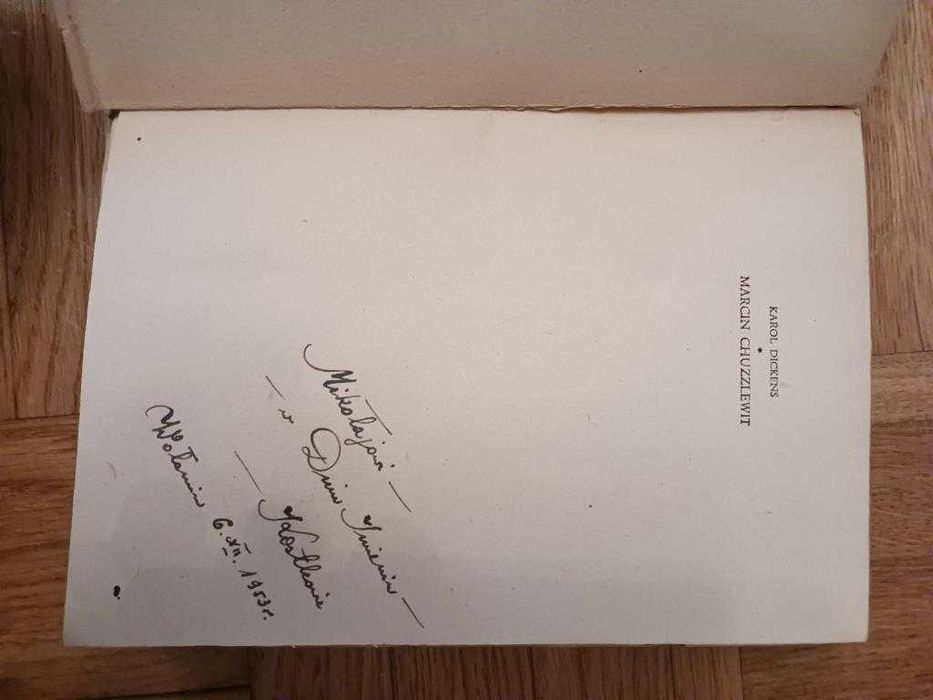 MARCIN CHUZZLEWIT tom 1, K.Dickens 1953 stara książka antyk +autograf