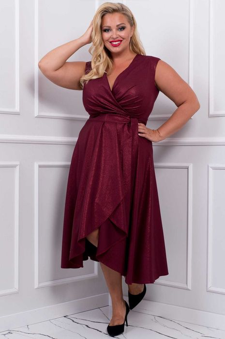 Brodowa brokatowa sukienka 46 48