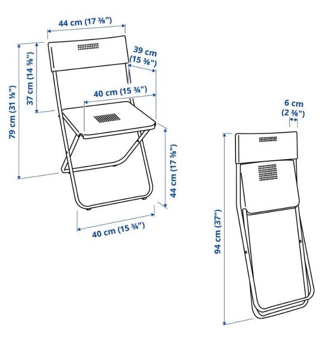 Mesa e cadeira dobrável + coxim anti-derrapante, para exterior ou interior.