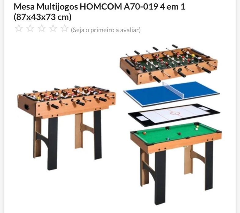 Mesa multijogos (4 em 1)
