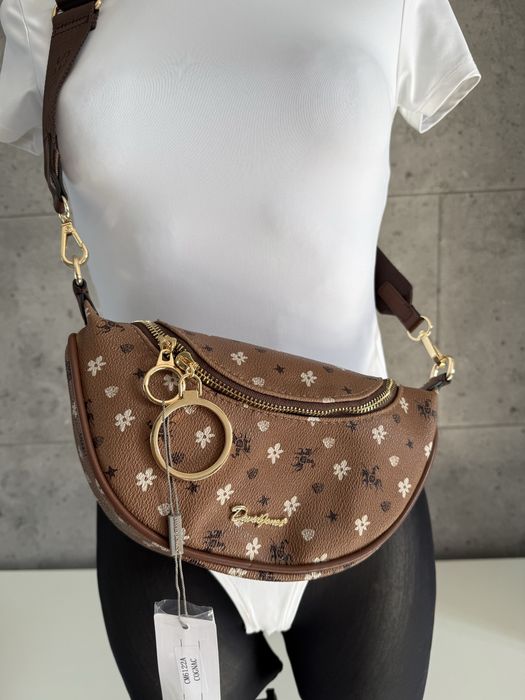 Brązowa torebka nerka eko skóra david jones