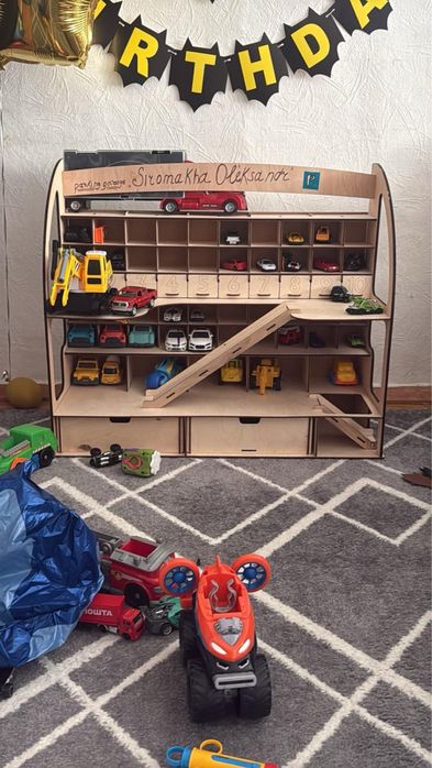 Гараж-парковка для машинок, паркинг hotwheels, трек, горка