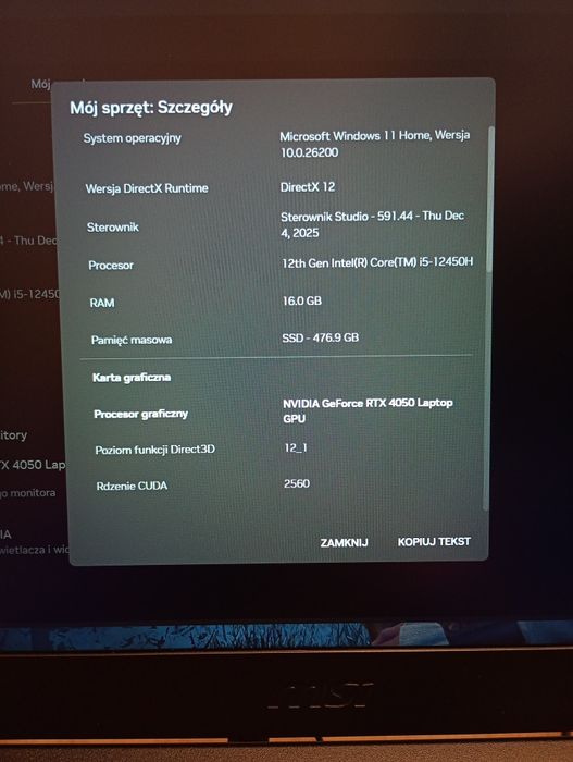 Laptop gamingowy Premium! Bardzo wydajny, energooszczędny.