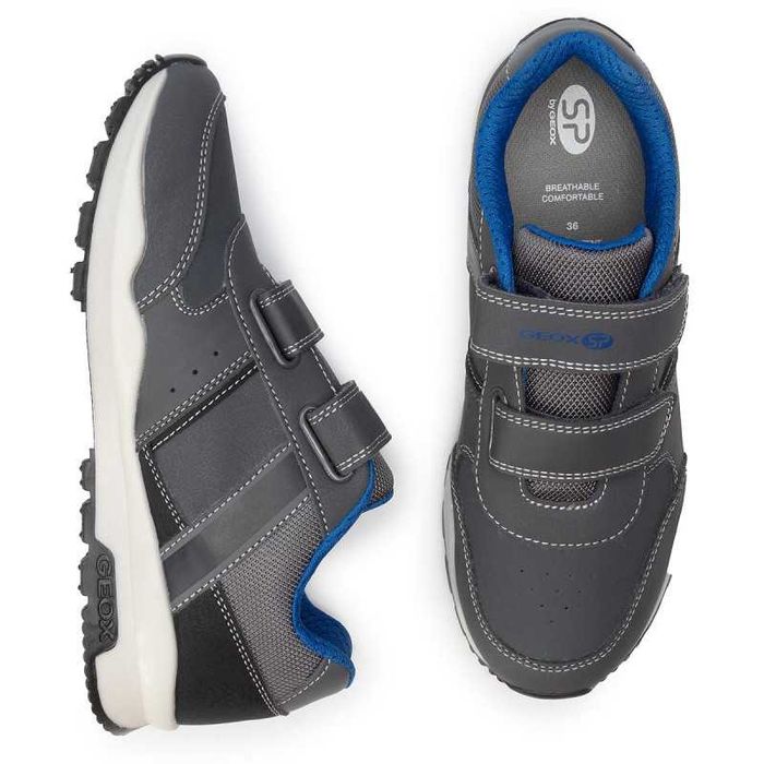 Кроссовки на липучке, Geox J Cordian Anthracite, 29р, водостойкие