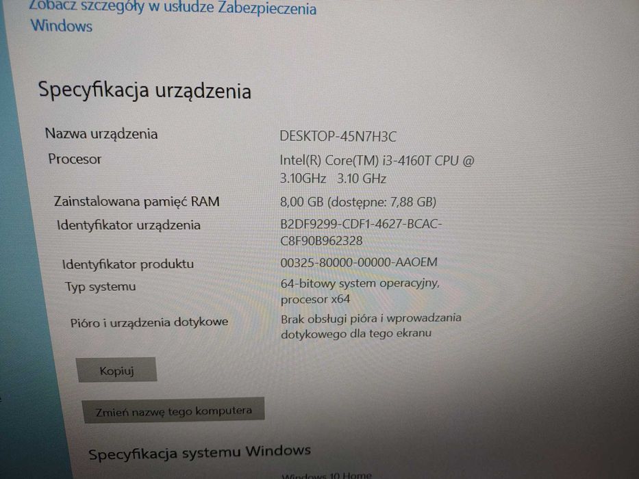 FUJITSU x923 AIO 23" , i3-4160T, 4X3,10 GHz, dysk SSD 240GB, ram 8GB