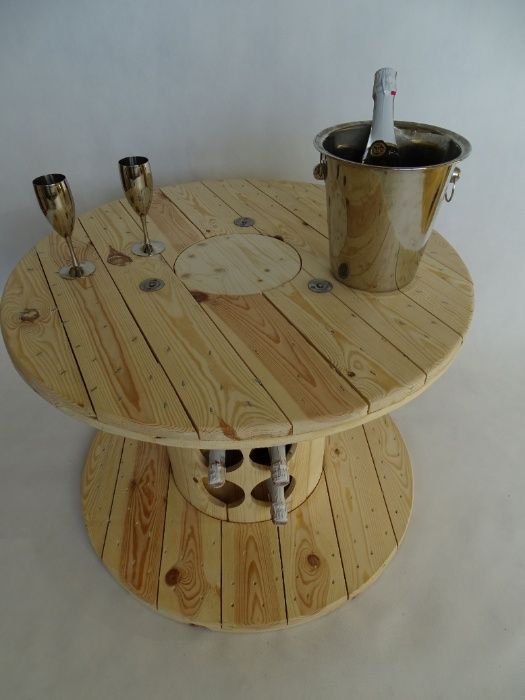 STOLIK BAREk, BAR w stylu loftowym, LOFT ze szpuli, szpule drewniane