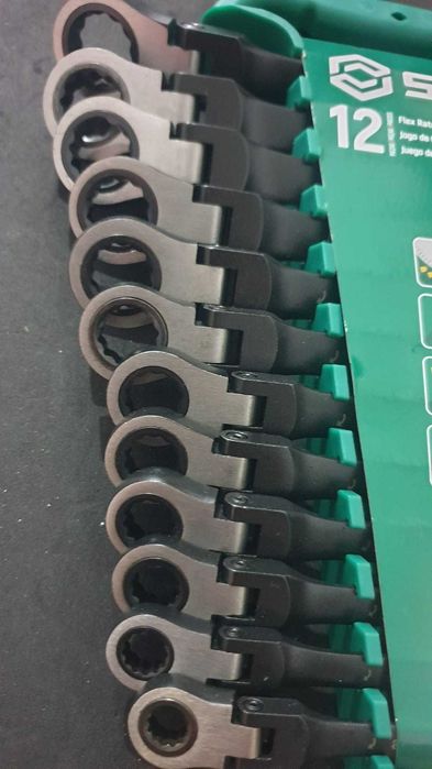 Conjunto 12 chaves Boca/Luneta com cabeça flexível - Black Edition