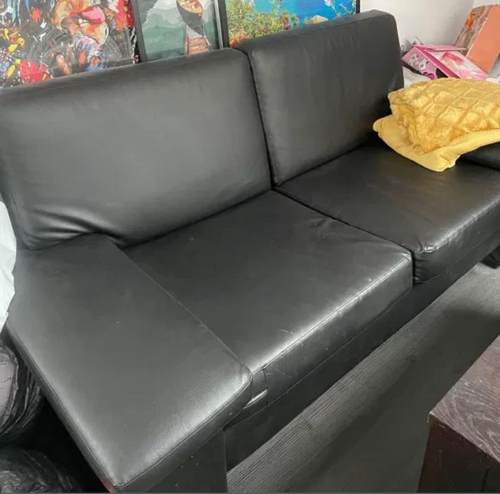 Fotel + sofa czarna