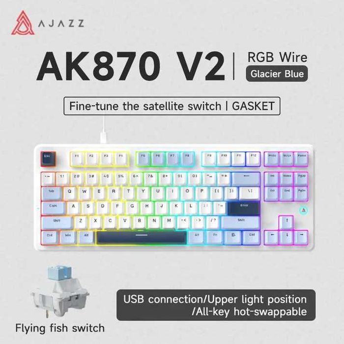 Ajazz Ak870 V2 RGB Механічна клавіатура