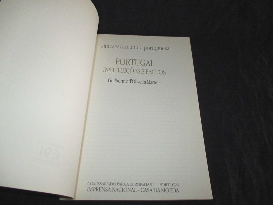 Livro Portugal Instituições e Factos Oliveira Martins