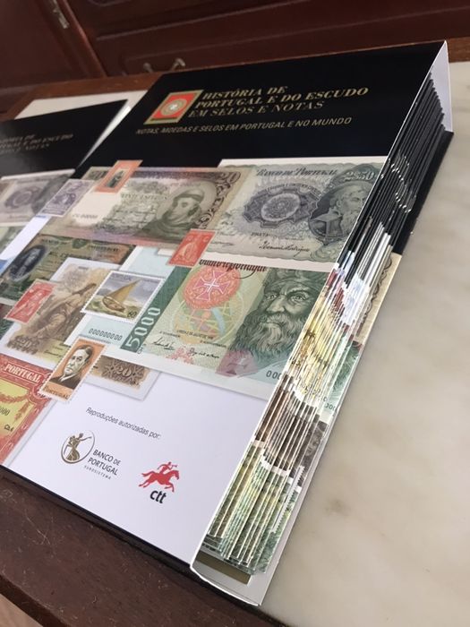 História de Portugal e do escudo em selos e notas