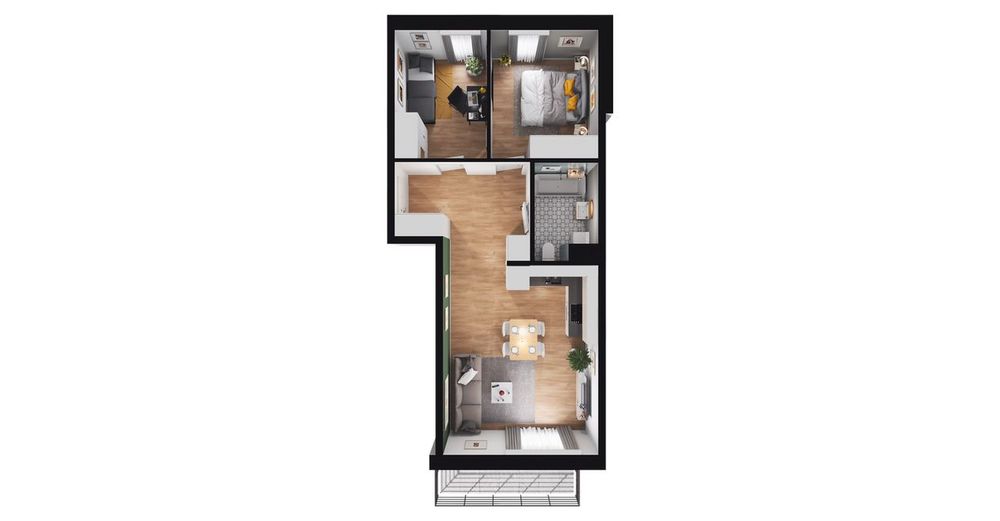 3-pokojowe mieszkanie 52m2 + balkon