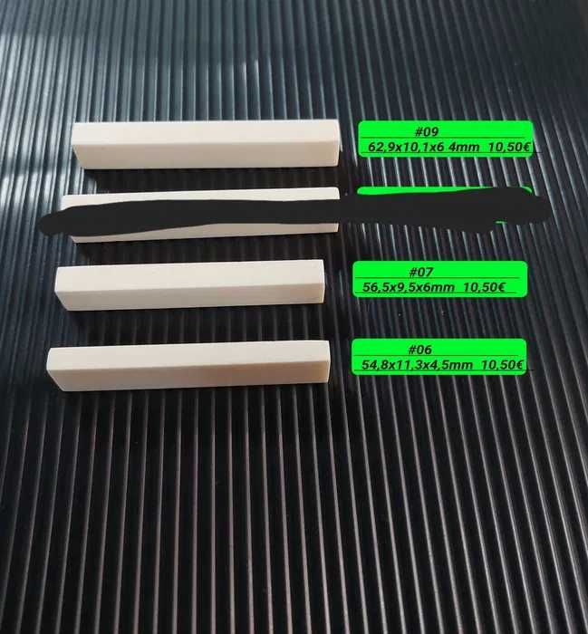 Osso rastilho, nut, pestana Guitarra clássica, Eletroacústica, Baixo