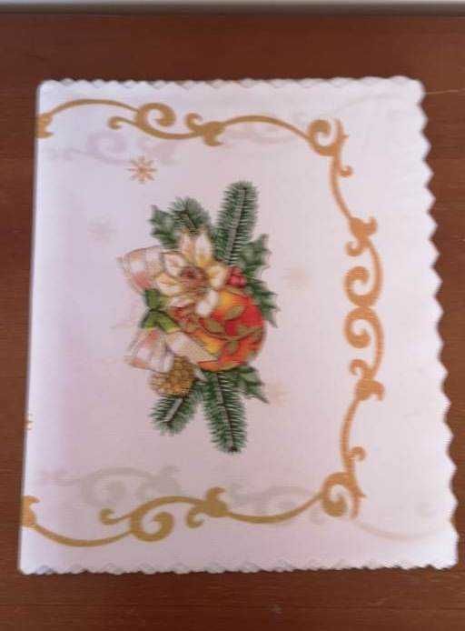 Bieżnik 30x150 Obrus serweta biały kwiatek gałązki święta Nowy