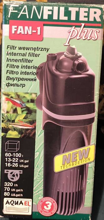 NOWY filtr wewnętrzny AQUAEL FAN 1 PLUS do akwarium 60 - 100l