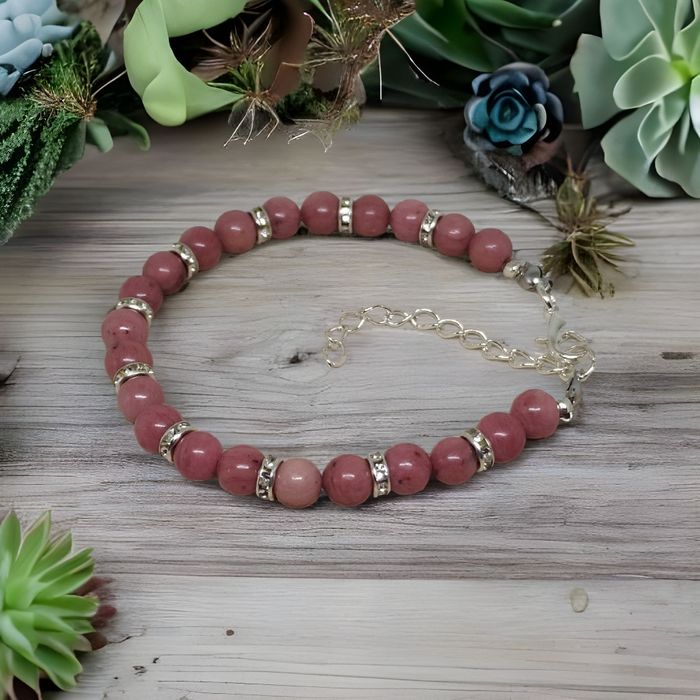 Rodonit ...Piękna bransoletka z rodonitu(na traumę i miłość)