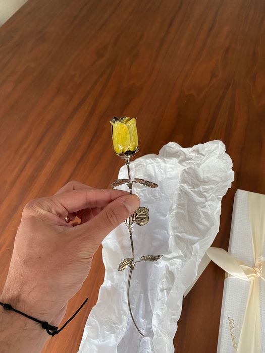 Rosa em Prata Bilaminada