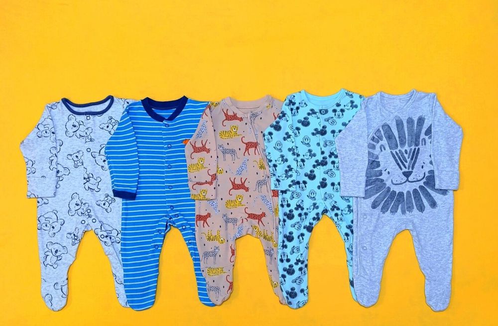 Чоловічки (набір, 5 шт) для хлопчика 0-3 міс  (56-62). Ціна за набір.