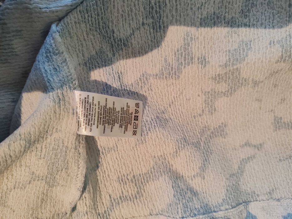 Niebieska śliczna sukienka Pep&Co ok 48/50 poliester/elastan kwiaty