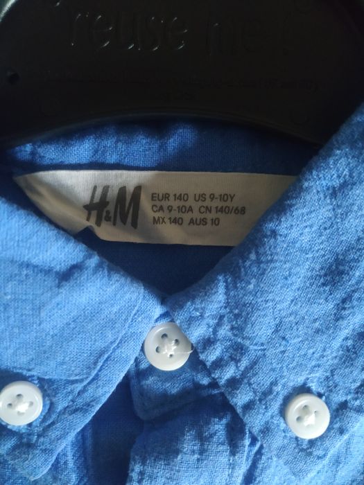Koszula chłopięca h&m len/bawełna r. 140