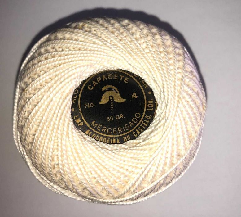 Novelo de linha de cor mercerisado para crochet, nº4, marca - Capacete