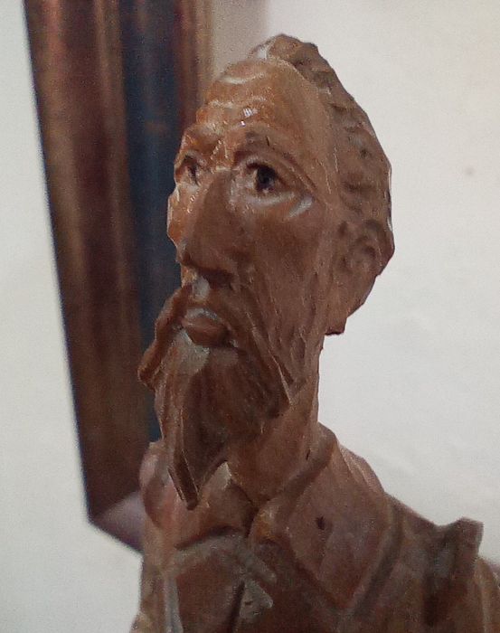 Escultura de madeira de Don Quixote, uma peça vintage e  artesanal.