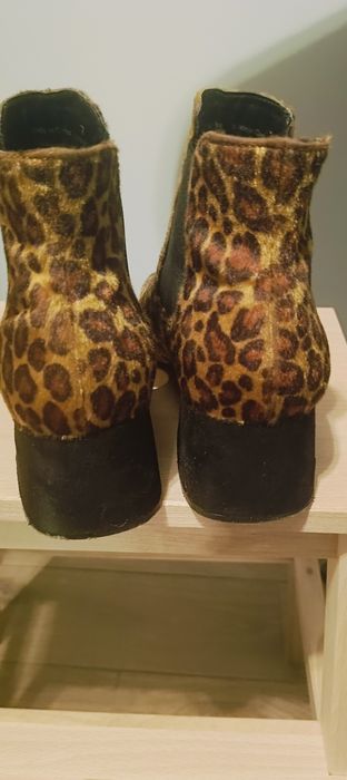 Botki sztyblety w panterkę, rozmiar 41