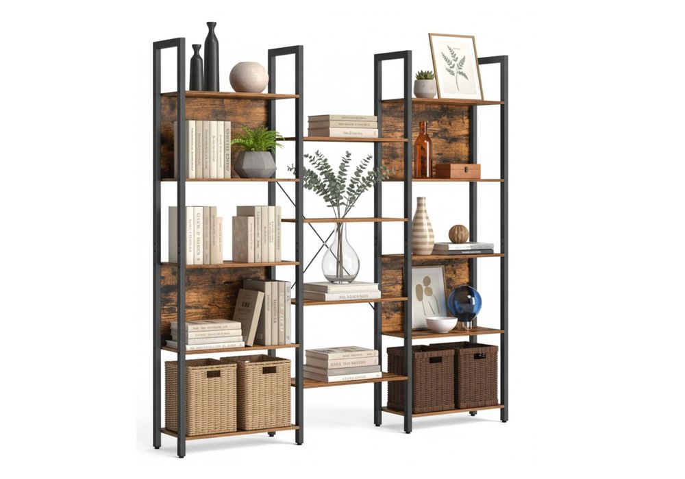 Duży REGAŁ na książki biurowy do salonu 14 półek Styl Industrial LOFT