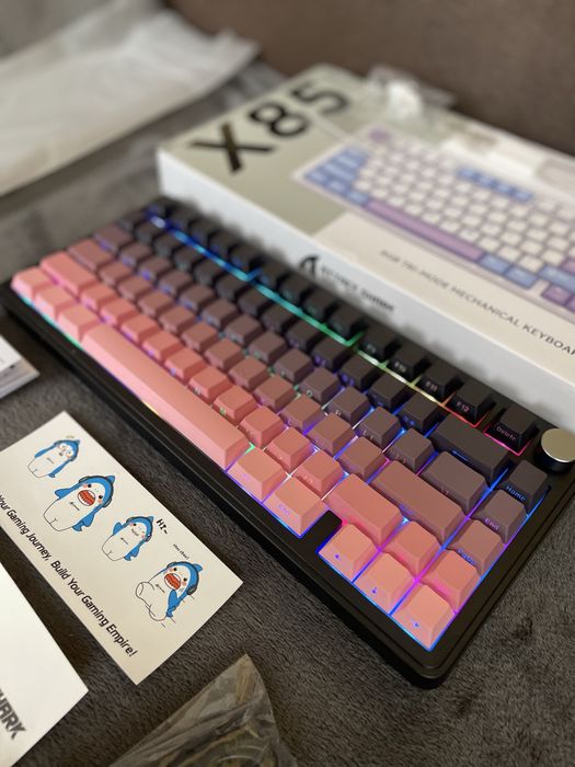 ATTACK SHARK X85 pink gradient + софт бездротова ігрова клавіатура механічна