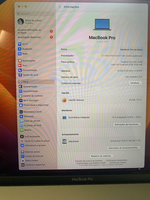 Macbook Pro 15” 2017