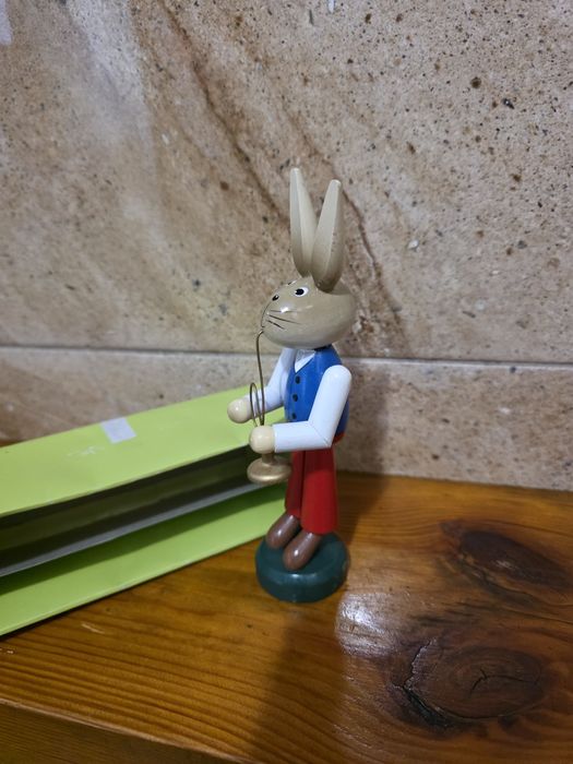 Vintage Zajac wielkanocny Erzgebirge drewno kolekcioner
