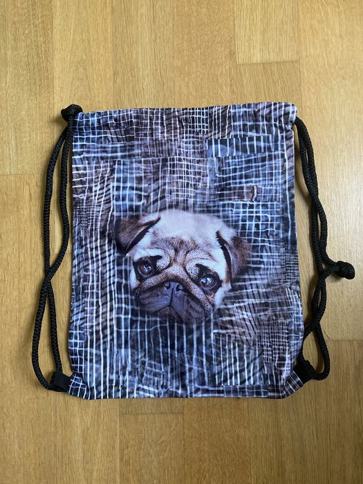 Plecak, worek, pies, mops, pug