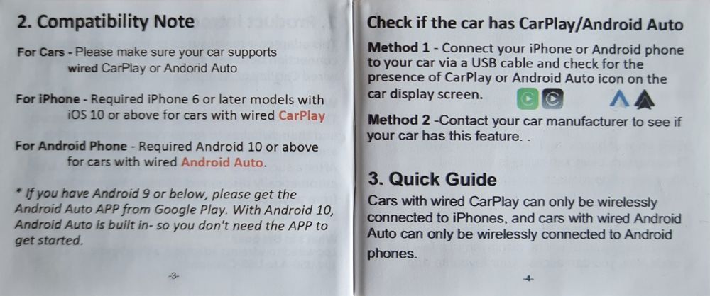 Adapter Android Auto CarPlay mini transmiter