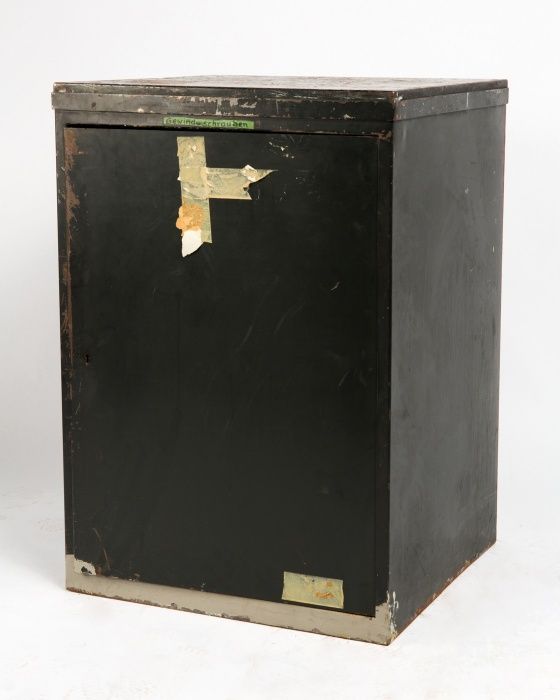 Armário de oficina em metal preto lacado | Vintage