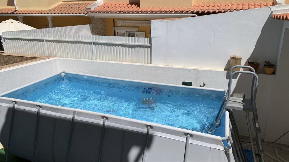 Piscina Bestway Power Steel 4.12m x 2.01m x 1.22m + Escada + Cobertura