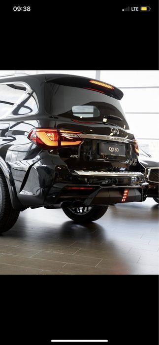 Рестайлинговый бампер на Инфинити qx80 2018-