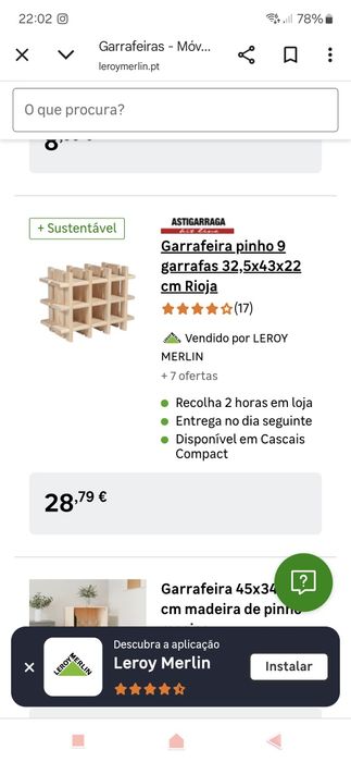 garrafeira em madeira